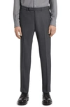 Zegna Dark Grey High Performance Wool Pants In Grey