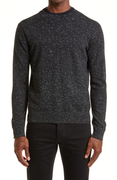 Zegna Cashmere-blend Crewneck Sweater In Dark Grey