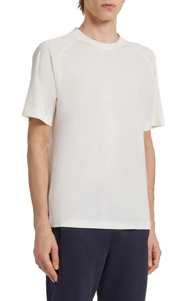 Zegna High Performance Wool Short Sleeve Tee In White