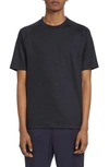 Zegna High Performance Wool Short Sleeve Tee In Navy