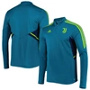 ADIDAS ORIGINALS ADIDAS TEAL JUVENTUS TEAM TRAINING AEROREADY QUARTER-ZIP TOP