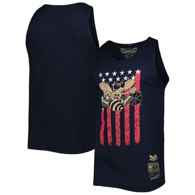 Mitchell & Ness Men's  Navy Charlotte Hornets Hardwood Classics Americana Stars And Stripes Tank Top