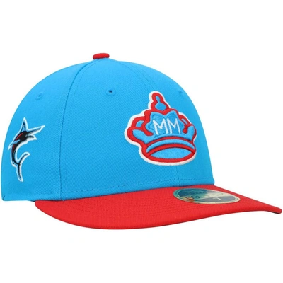 New Era Men's  Blue, Red Miami Marlins City Connect 59fifty Fitted Hat In Blue,red