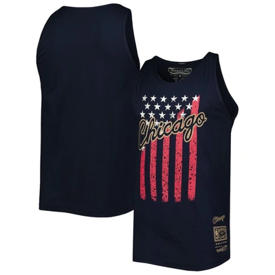 Mitchell & Ness Men's  Navy Chicago Bulls Hardwood Classics Americana Stars And Stripes Tank Top