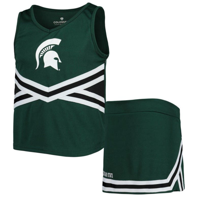 Colosseum Kids' Girls Youth  Green Michigan State Spartans Carousel Cheerleader Set