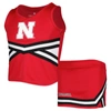 Colosseum Girls Youth  Scarlet Nebraska Huskers Carousel Cheerleader Set In Scarlet