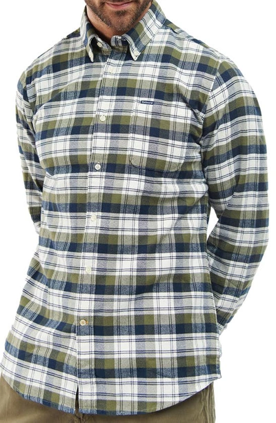 Barbour Stonewell Tailored Fit Plaid Cotton Button-down Shirt In Forest Mist
