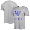 New Era Heathered Gray Los Angeles Rams Combine Authentic Red Zone T-shirt In Heather Gray