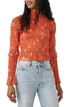 Free People Hello There Smocked Crop Top In Grenadine Combo