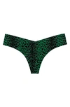 Commando Printed Mesh Thong Panty In Jdj-jade Jaguar