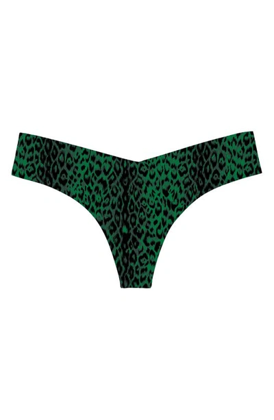 Commando Printed Mesh Thong Trousery In Jade Jaguar