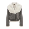 Jw Anderson Shawl Collar Aviator Jacket In Grey