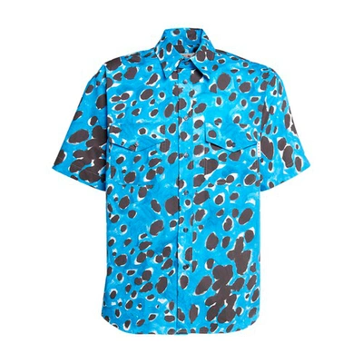 Marni Men's Painted Dots Sport Shirt In Cobalt
