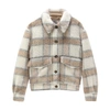 Woolrich Check-pattern Buttoned Shirt Jacket In Cream Check