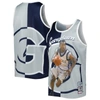 MITCHELL & NESS MITCHELL & NESS ALLEN IVERSON NAVY/GRAY GEORGETOWN HOYAS SUBLIMATED PLAYER TANK TOP