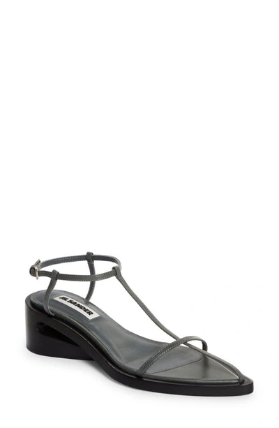 Jil Sander Leather T-Strap Sandals - Bergdorf Goodman