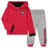COLOSSEUM TODDLER COLOSSEUM RED/HEATHERED GRAY MARYLAND TERRAPINS POPPIES HOODIE AND SWEATPANTS SET