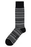 Cole Haan Men's Multi Stripe Crew Socks In Black/grey