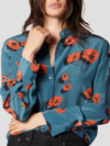 Equipment Leonee Floral-print Button-down Silk Blouse In Tapestry Blue Multi Poppy