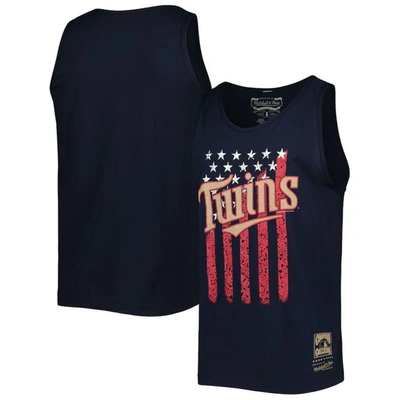 Mitchell & Ness Men's  Navy Minnesota Twins Cooperstown Collection Stars And Stripes Tank Top