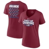 Fanatics Branded Burgundy Colorado Avalanche 2022 Stanley Cup Champions Plus Size Roster V-neck T-sh In Burgundy