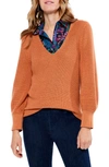 Nic + Zoe Shaker Stitch Cotton Blend Crewneck Sweater In Pink