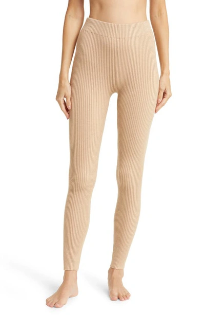 Lunya Rib Cozy Organic Cotton Blend Leggings In Tranquil Tan