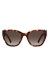 Kate Spade Yolanda 51mm Polarized Gradient Cat Eye Sunglasses In Havana / Brown Polar