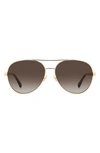 Kate Spade Averie 58mm Gradient Aviator Sunglasses In Gold / Brown Gradient
