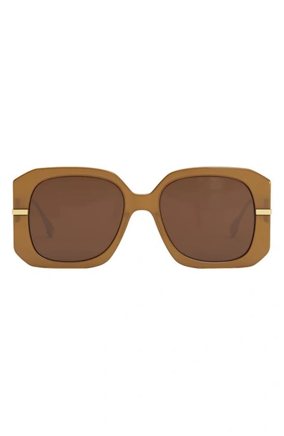 Fendi Graphy 56mm Square Sunglasses In Brown/brown Solid