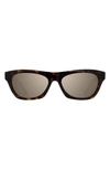 Givenchy Day 55mm Square Sunglasses In Dark Havana / Green