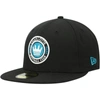 New Era Men's  Black Charlotte Fc Primary Logo 59fifty Fitted Hat In Black