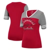 Colosseum Women's  Cardinal, Heathered Gray Arkansas Razorbacks There You Are V-neck T-shirt In Cardinal