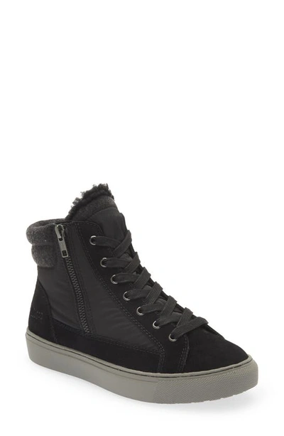 Cougar Dax Waterproof High Top Trainer With Faux Shearling Trim In Black