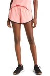 Alo Yoga Ivy League Dolphin Pocket Running Shorts In Strawberry Lemonade/ Black