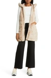 Via Spiga Hooded Faux Fur Vest In Beige