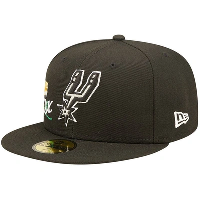 New Era Black San Antonio Spurs 5x Nba Finals Champions Crown 59fifty Fitted Hat