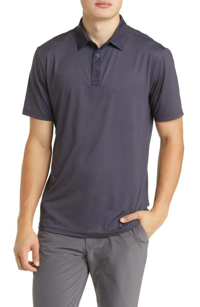 Mizzen + Main Versa Performance Golf Polo In Charcoal Texture Print With Ct