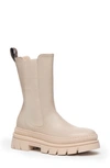 Nerogiardini Calfskin Chelsea Moto Boots In Oat