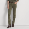 Lauren Petite Corduroy Mid-rise Straight Pant In Muted Moss