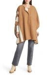 Treasure & Bond Blanket Stripe Cape In Tan Combo