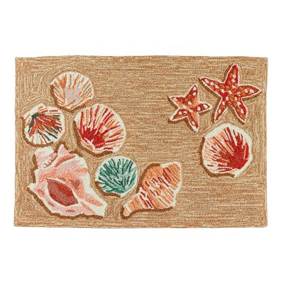 Frontgate Seashells Door Mat In Blue