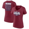 FANATICS FANATICS BRANDED BURGUNDY COLORADO AVALANCHE 2022 STANLEY CUP CHAMPIONS JERSEY ROSTER V-NECK T-SHIRT