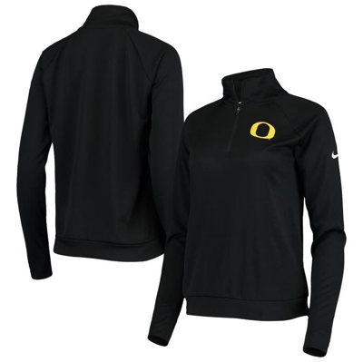Nike Black Oregon Ducks Pacer Raglan Performance Quarter-zip Jacket