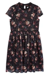 Blush By Us Angels Kids' Floral Lace Dress In Black