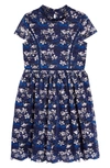 Blush By Us Angels Kids' Floral Lace Dress In Navy