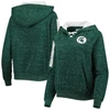 COLOSSEUM COLOSSEUM GREEN MICHIGAN STATE SPARTANS THE DEVIL SPECKLE LACE-PLACKET RAGLAN PULLOVER HOODIE