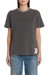 GOLDEN GOOSE CRYSTAL EMBELLISHED DISTRESSED COTTON T-SHIRT