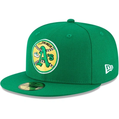 NEW ERA NEW ERA GREEN OAKLAND ATHLETICS COOPERSTOWN COLLECTION WOOL 59FIFTY FITTED HAT