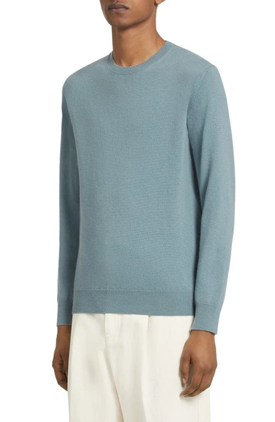 Zegna Oasi Crew Neck Cashmere Jumper In Br Grn Sld